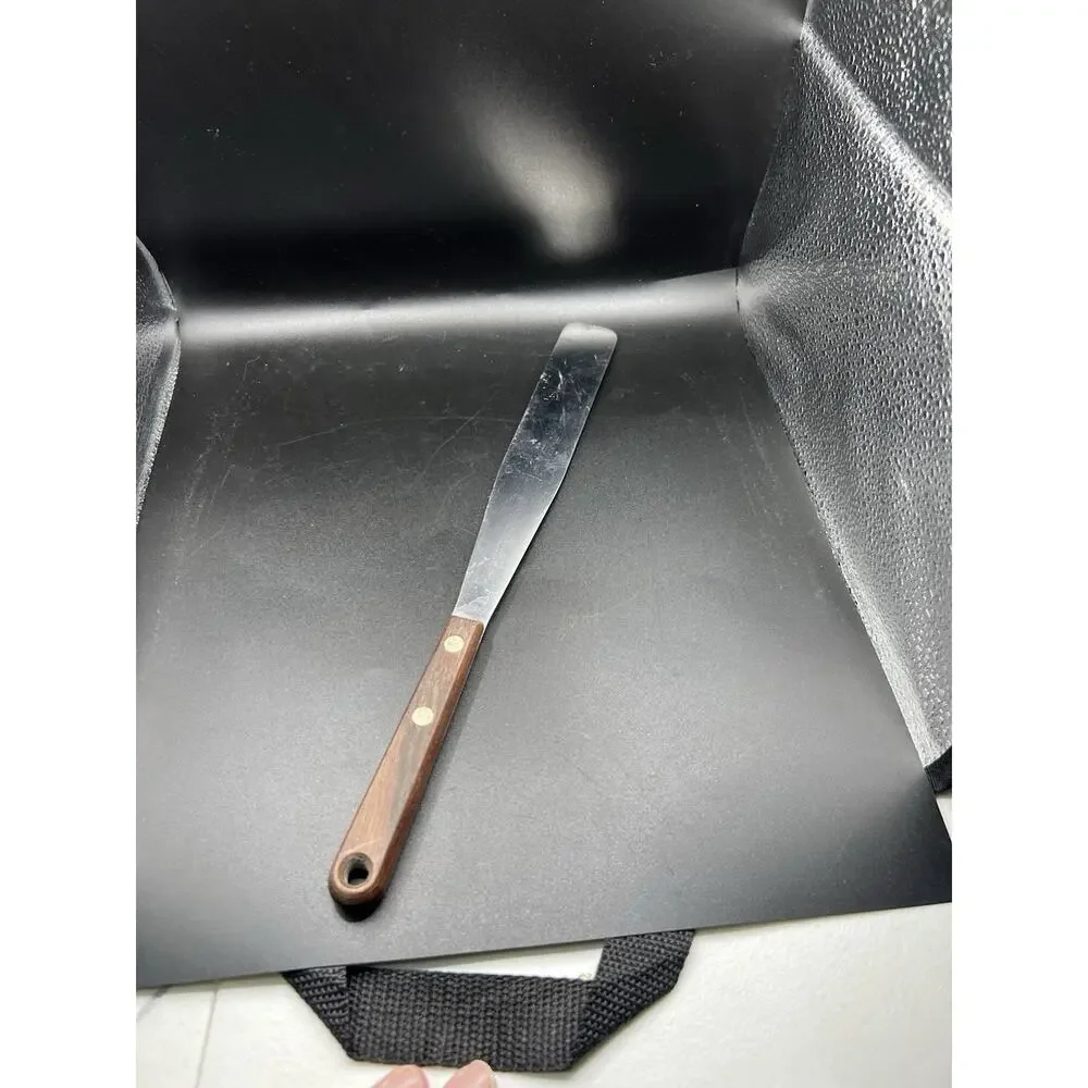 Vintage Flint Arrowhead Stainless Steel Cake Icing Narrow Spatula w Wood Handle‎